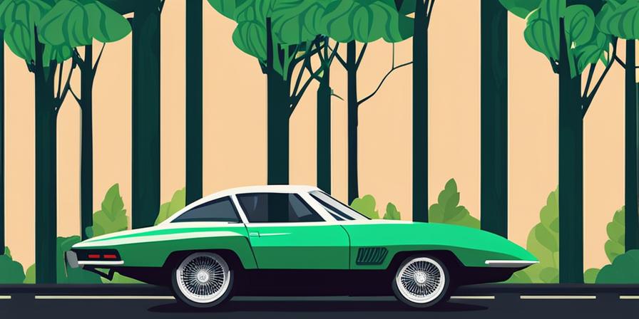 Automóvil conduciendo por carretera rodeada de árboles verdes