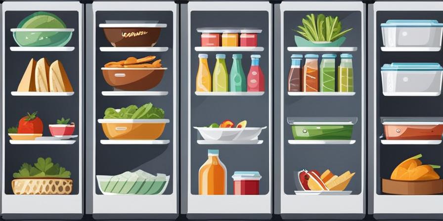 Varios recipientes de comida congelada en el congelador