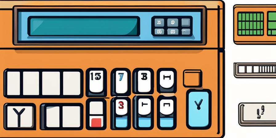 Calculadora y caja registradora con simbología financiera