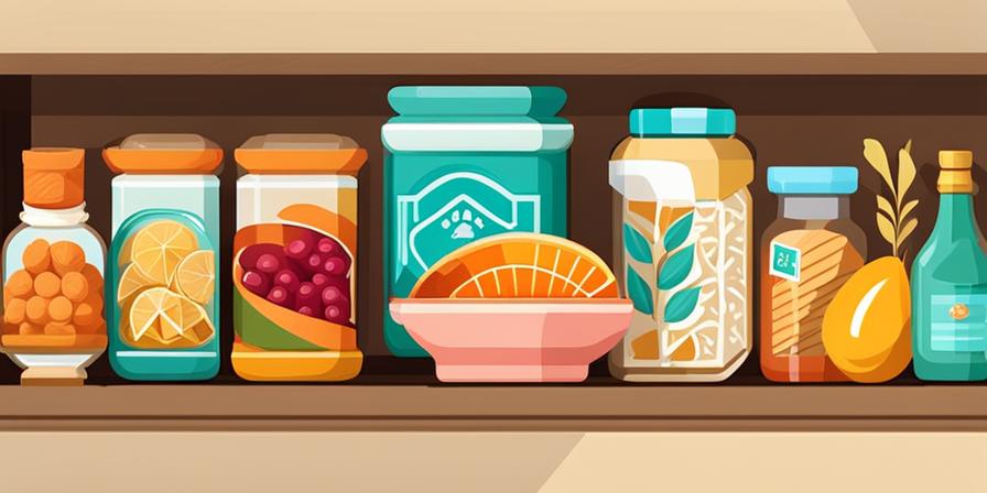 Varios alimentos y productos en envases coloridos