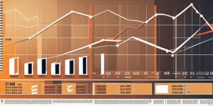 Tabla financiera y gráficos de datos empresariales
