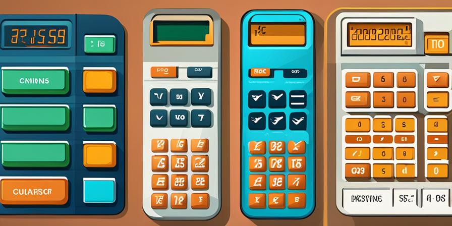 Gráfica e indicadores financieros con calculadora