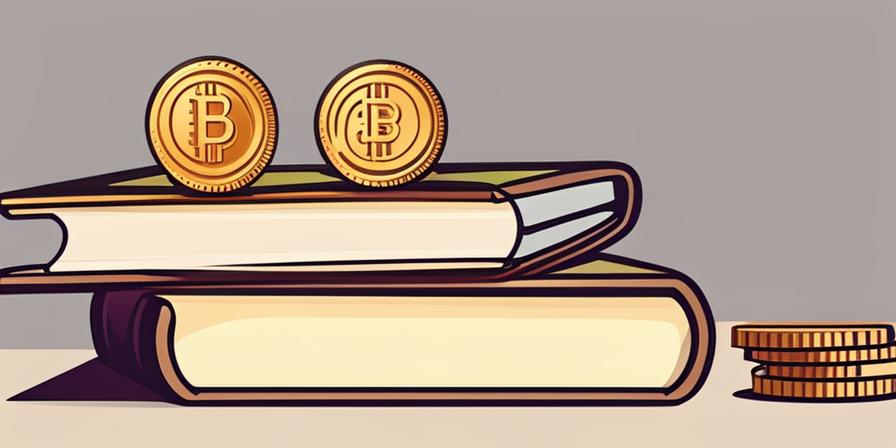 Monedas creciendo junto a un libro de texto universitario