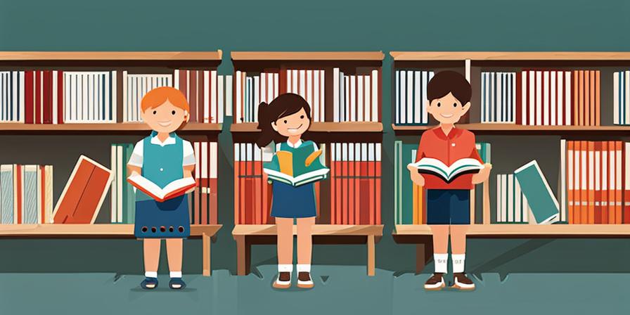 Niños ahorrando dinero y aprendiendo con libros