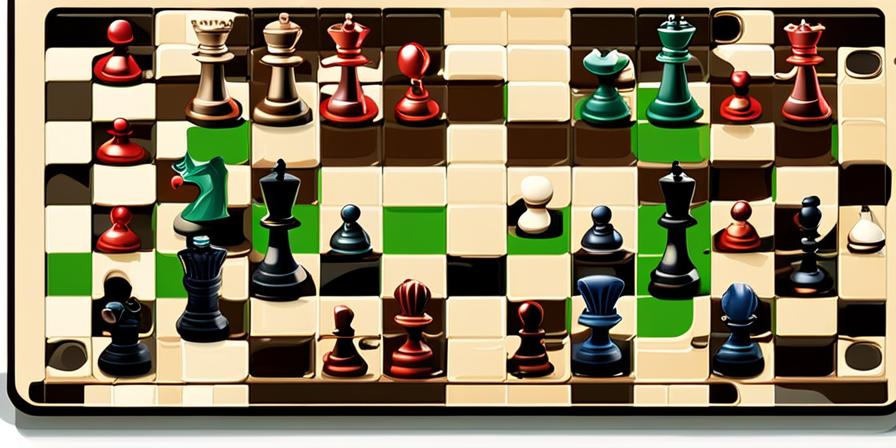 Tablero de ajedrez con piezas de diferentes colores representando diversificación de inversiones y mitigación de riesgos durante volatilidad